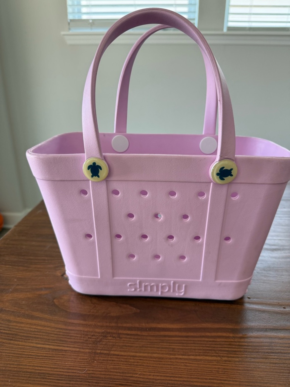 Simply Southern Lavender Silicone Tote with Turtle Buttons